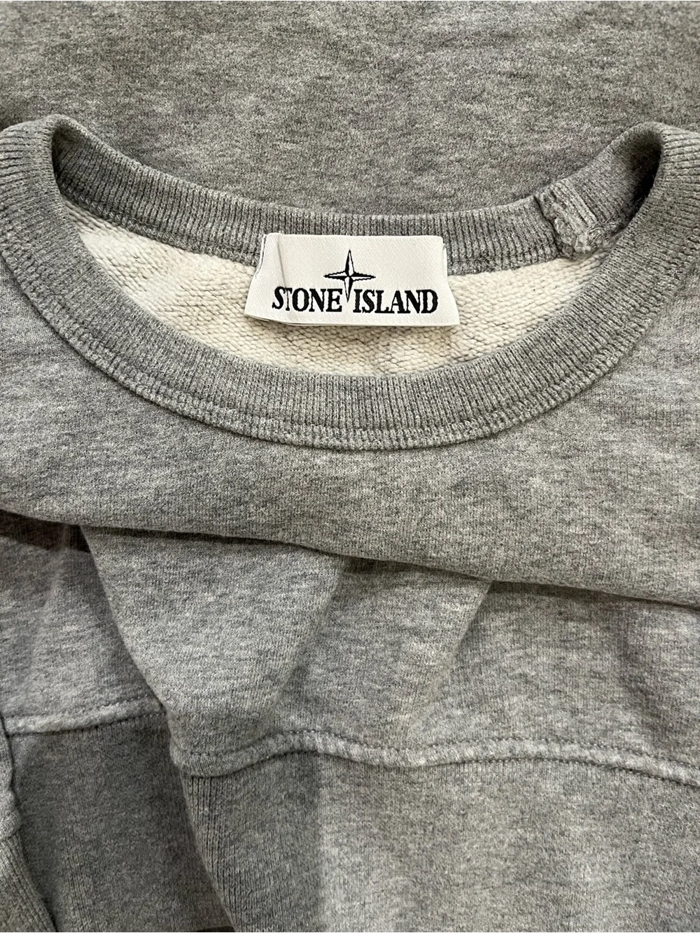 Stone Island Compass-badge Cotton Sweatshirt Grey Crewneck - Picture 5 of 9